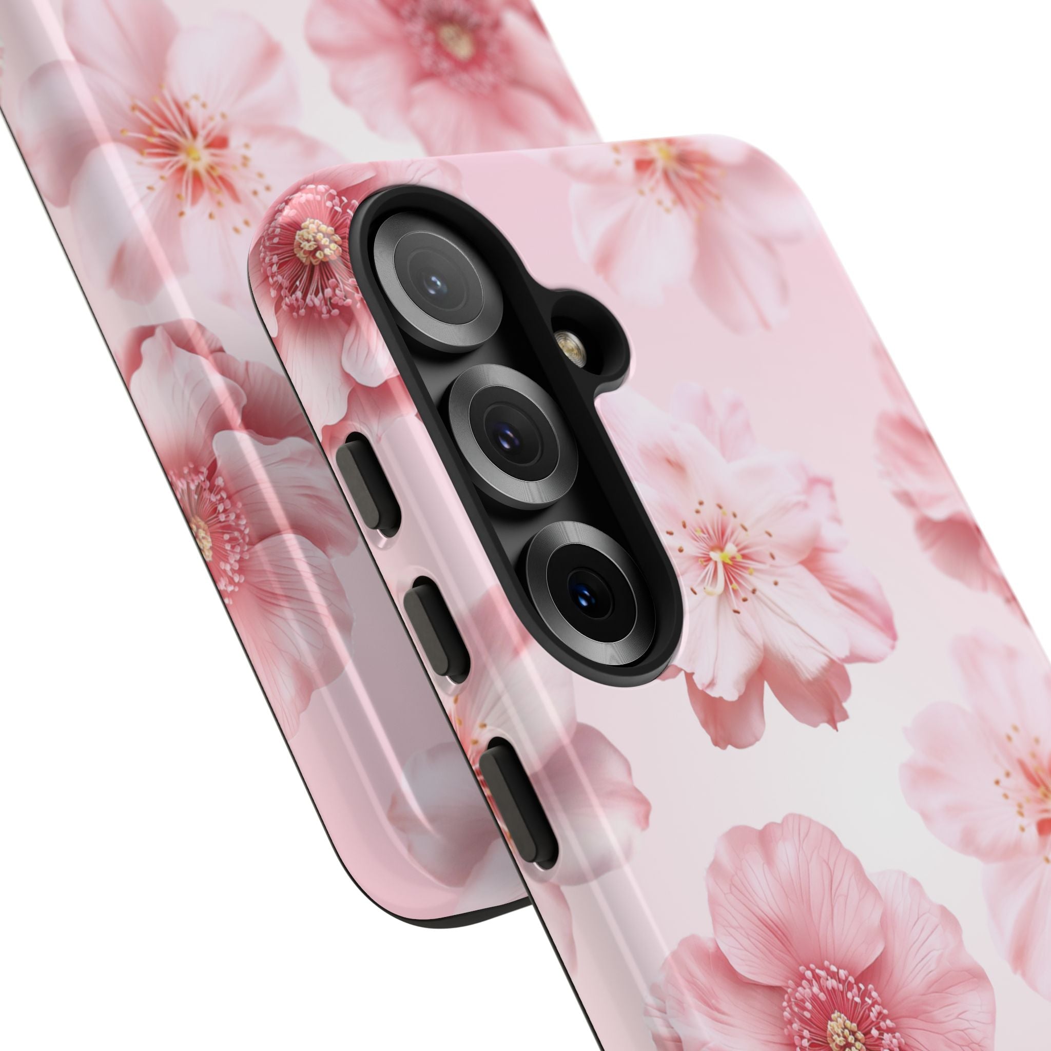 Pink Floral Tough Phone Case — Protective Sakura Blossom Design