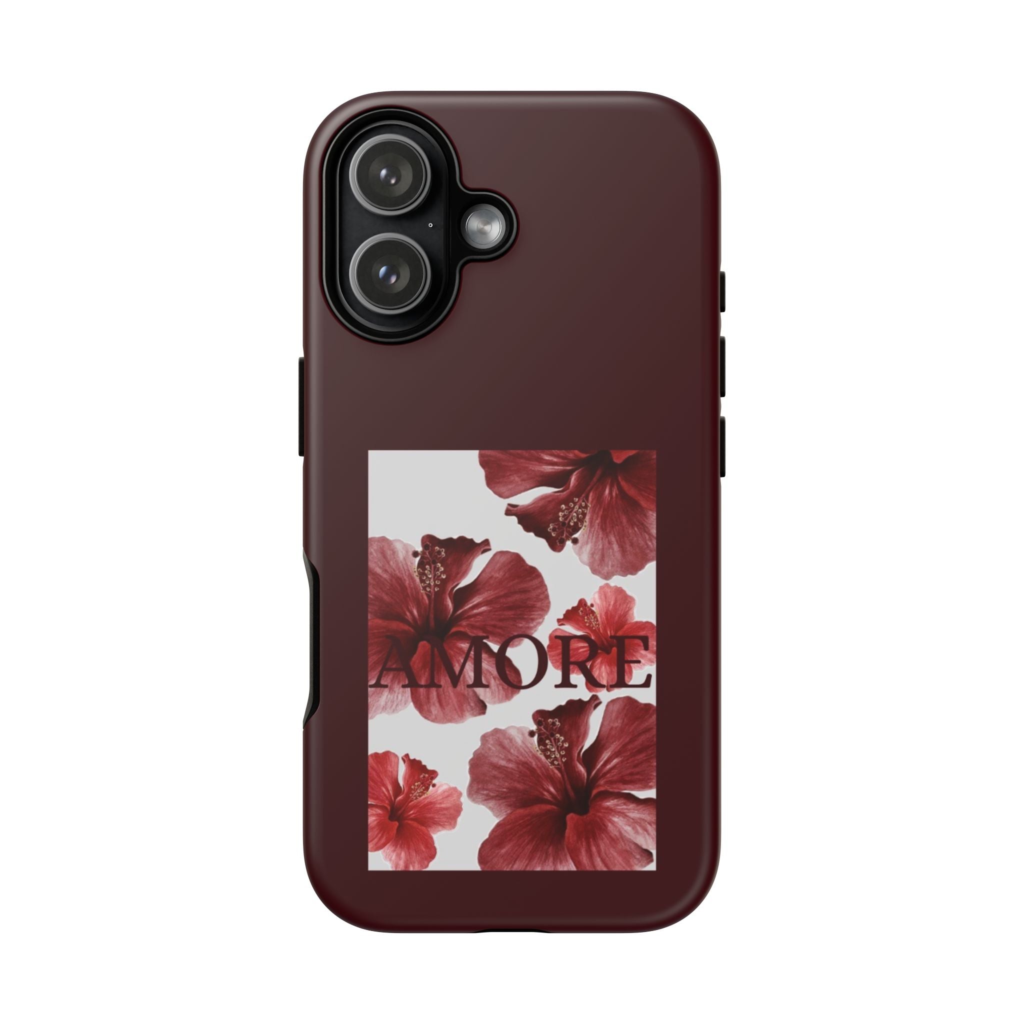 Amore Floral Phone Case — Burgundy Tough Protective Cover