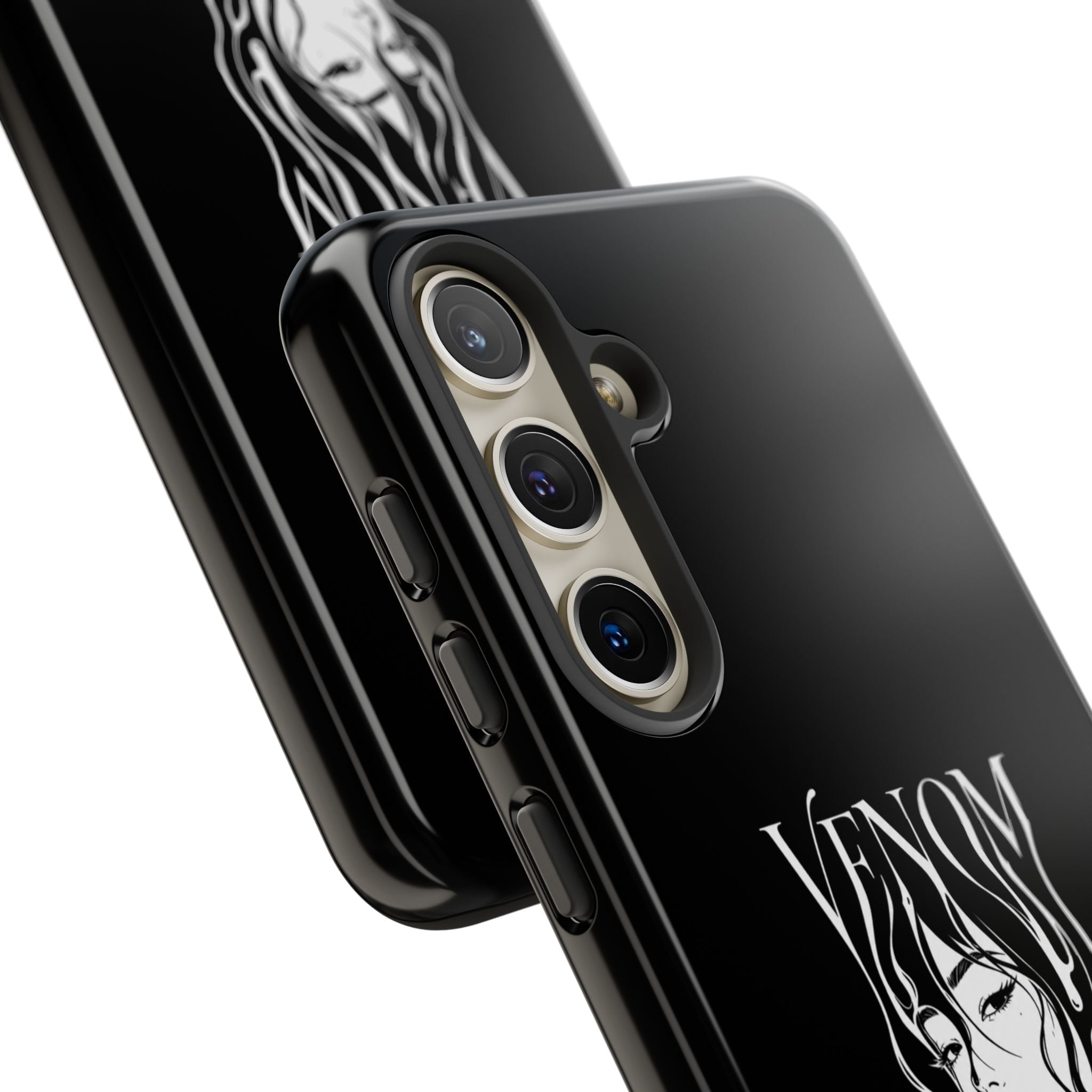 Venom Goth Phone Case — Black Protective Tough Case with Dark Femme Artwork
