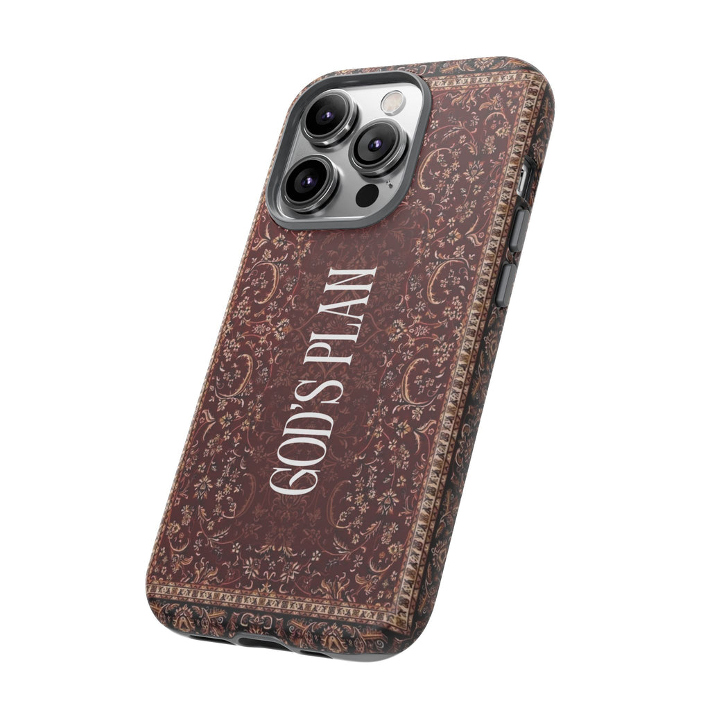 God's Plan — Vintage Tapestry Christian Tough Phone Case | Boho Faith Cover