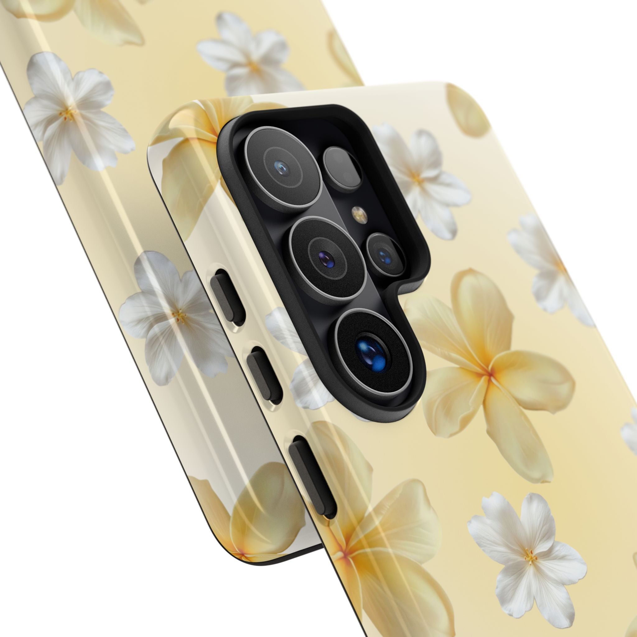 Plumeria Floral Tough Phone Case — Yellow Tropical Protection