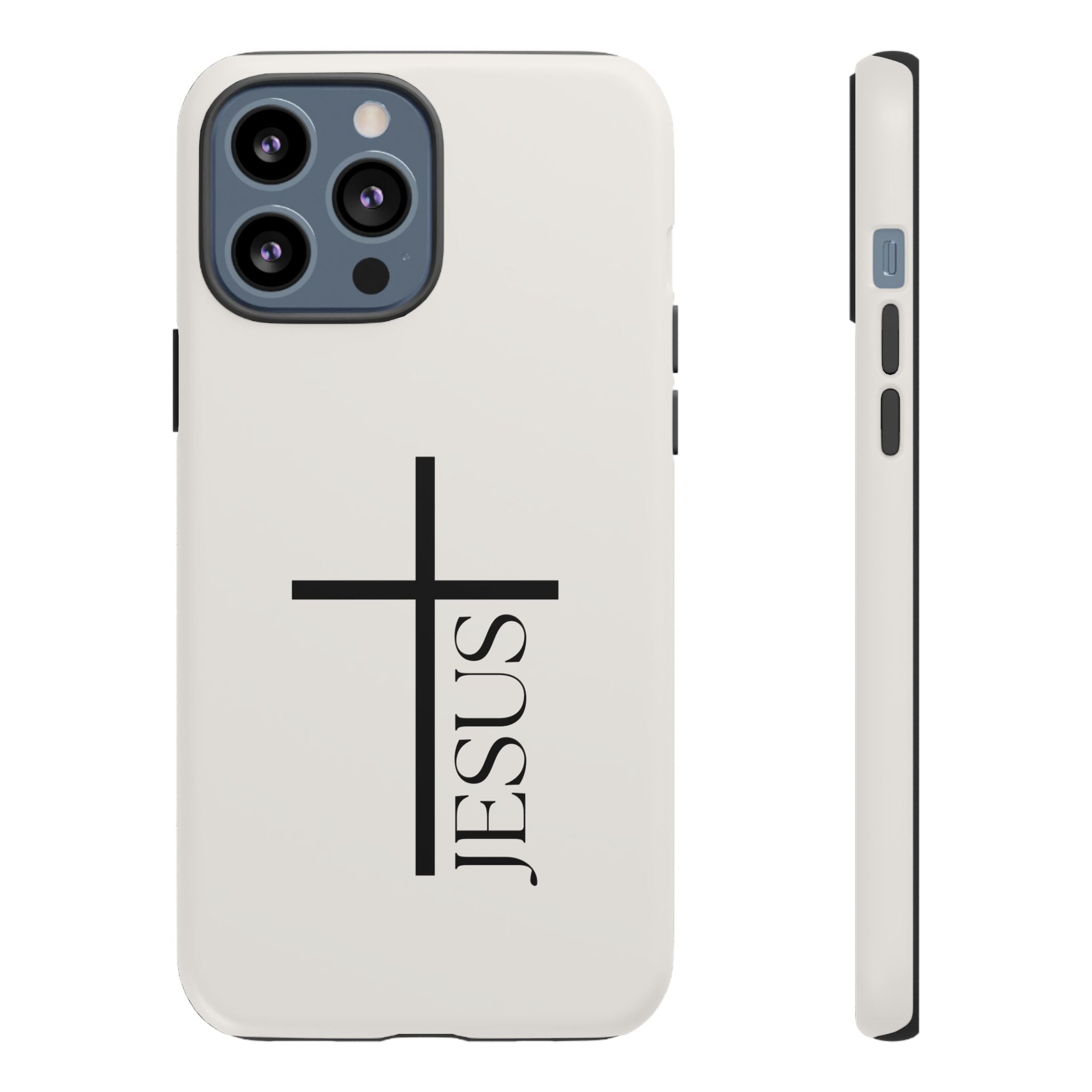 Christian Cross Phone Case - JESUS Vertical Minimalist iPhone Cover