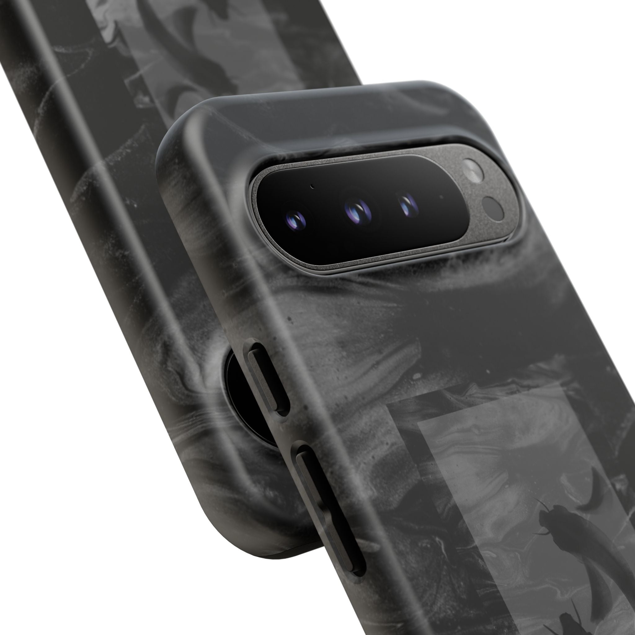 Koi Yin-Yang Marble Phone Case – Black Smoky Art Protection