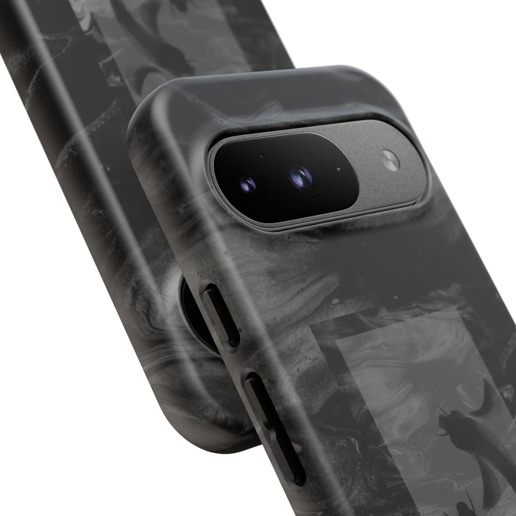 Koi Yin-Yang Marble Phone Case – Black Smoky Art Protection