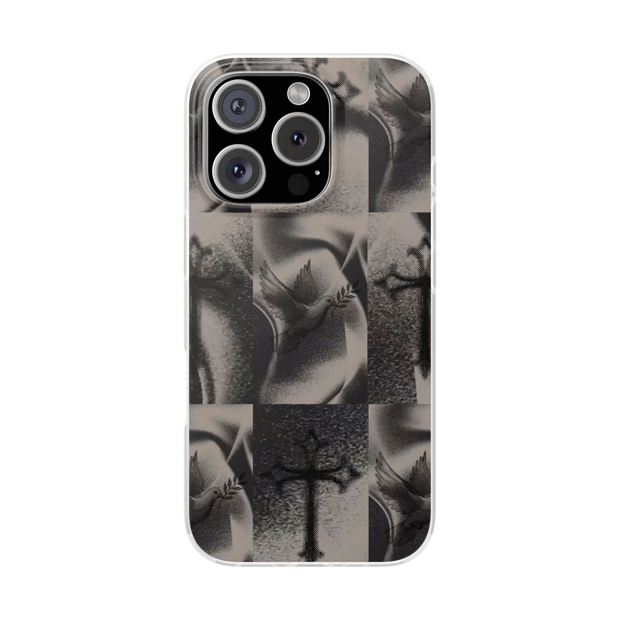 Phone Case — Dove & Cross Checkerboard Design