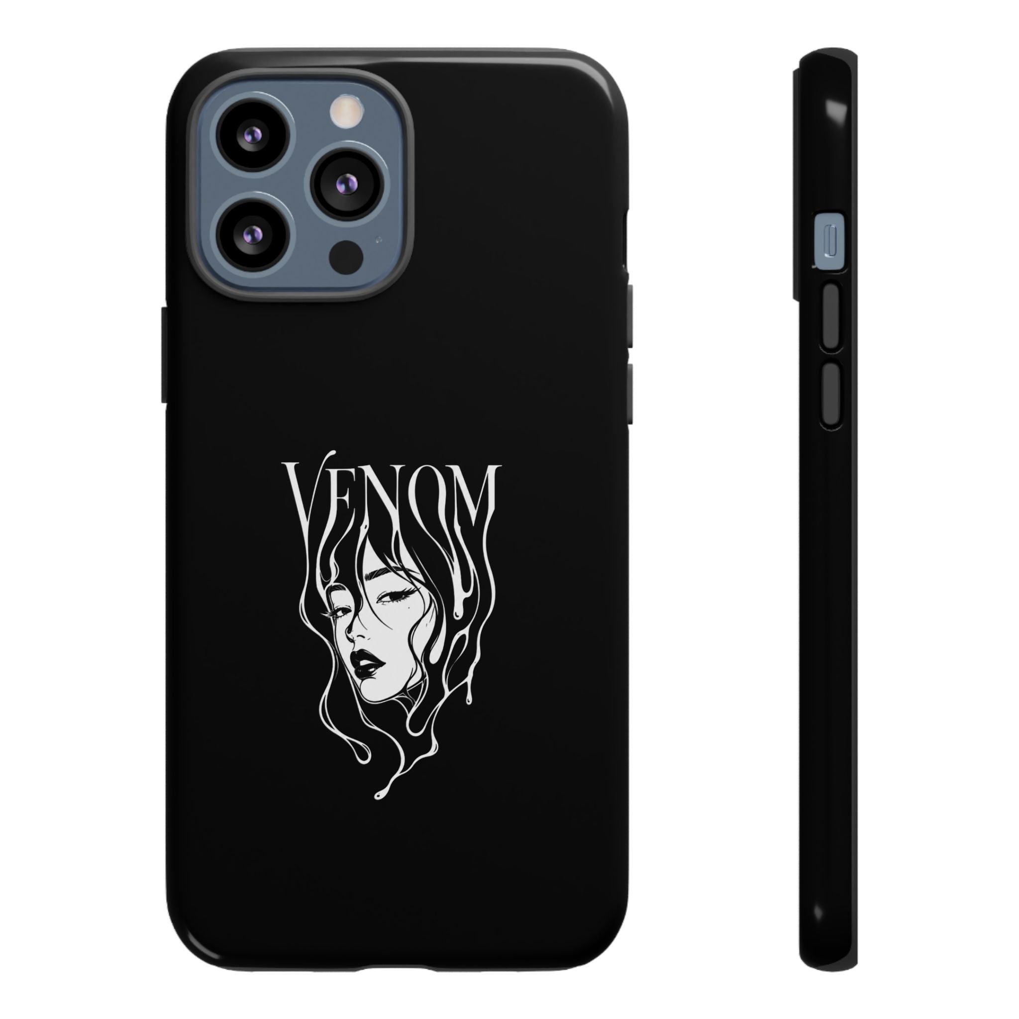 Venom Goth Phone Case — Black Protective Tough Case with Dark Femme Artwork