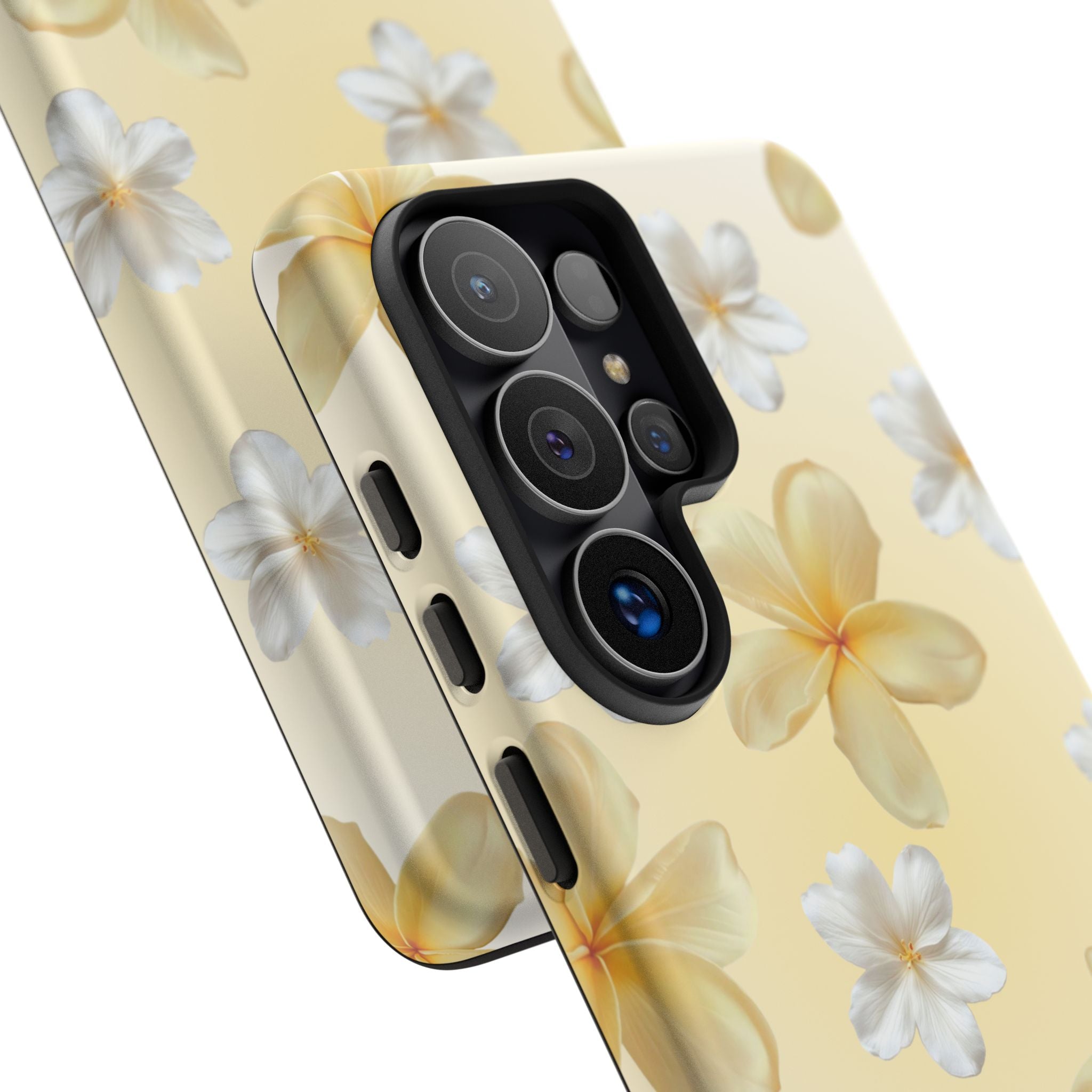 Plumeria Floral Tough Phone Case — Yellow Tropical Protection