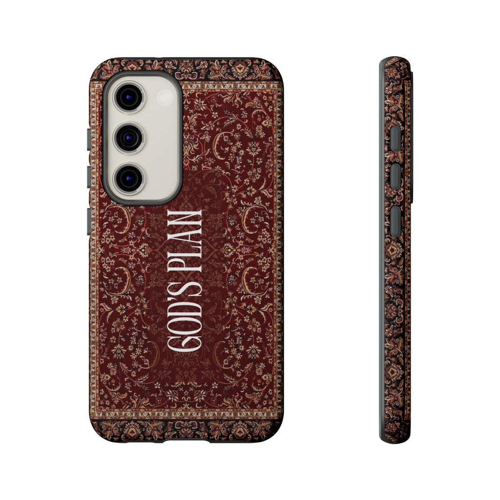 God's Plan — Vintage Tapestry Christian Tough Phone Case | Boho Faith Cover