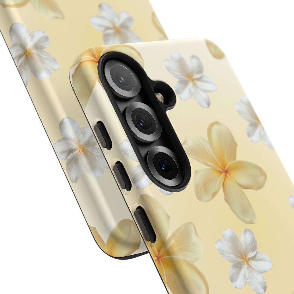 Plumeria Floral Tough Phone Case — Yellow Tropical Protection
