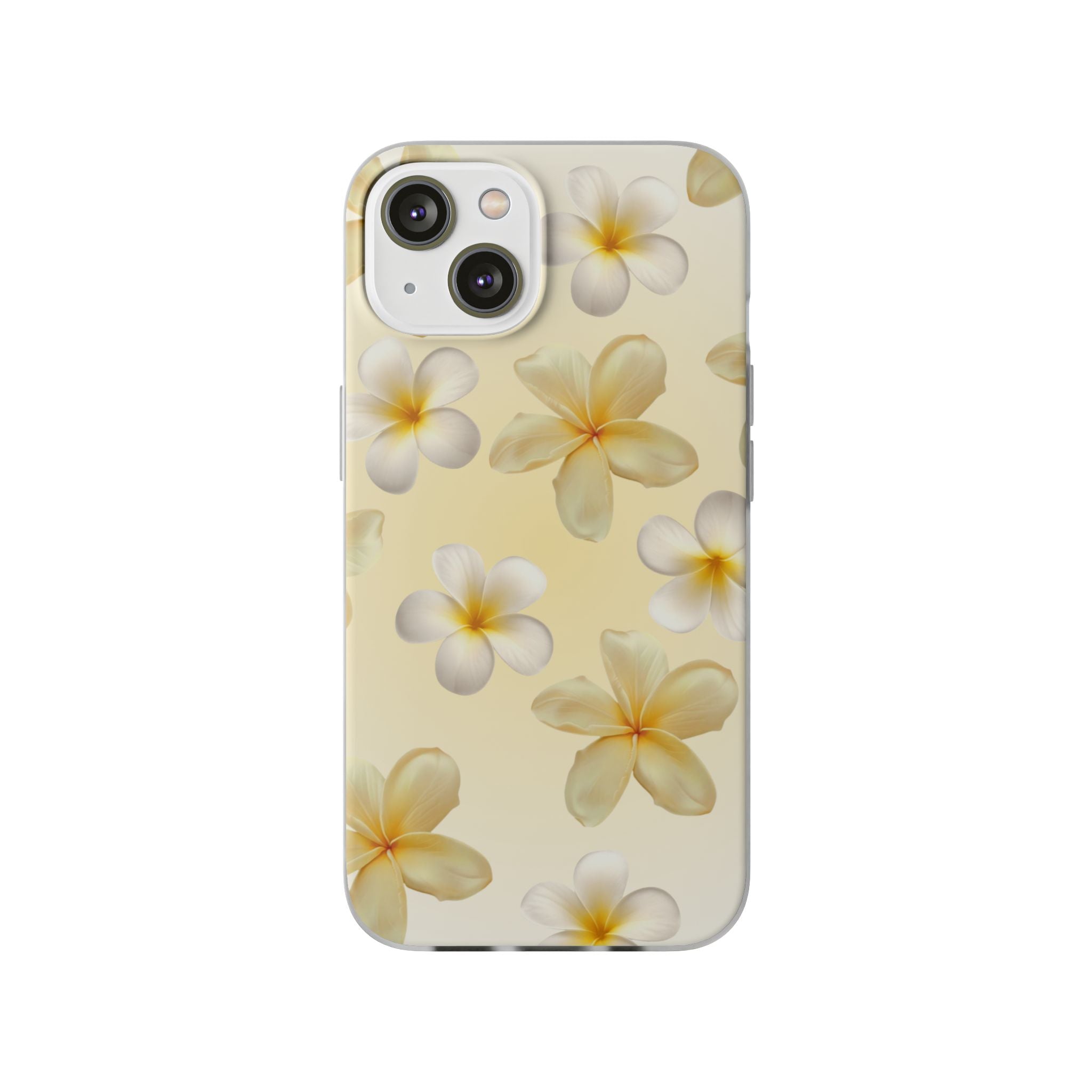 Plumeria Floral Flexi Phone Case — Tropical Yellow Flower Protective Cover