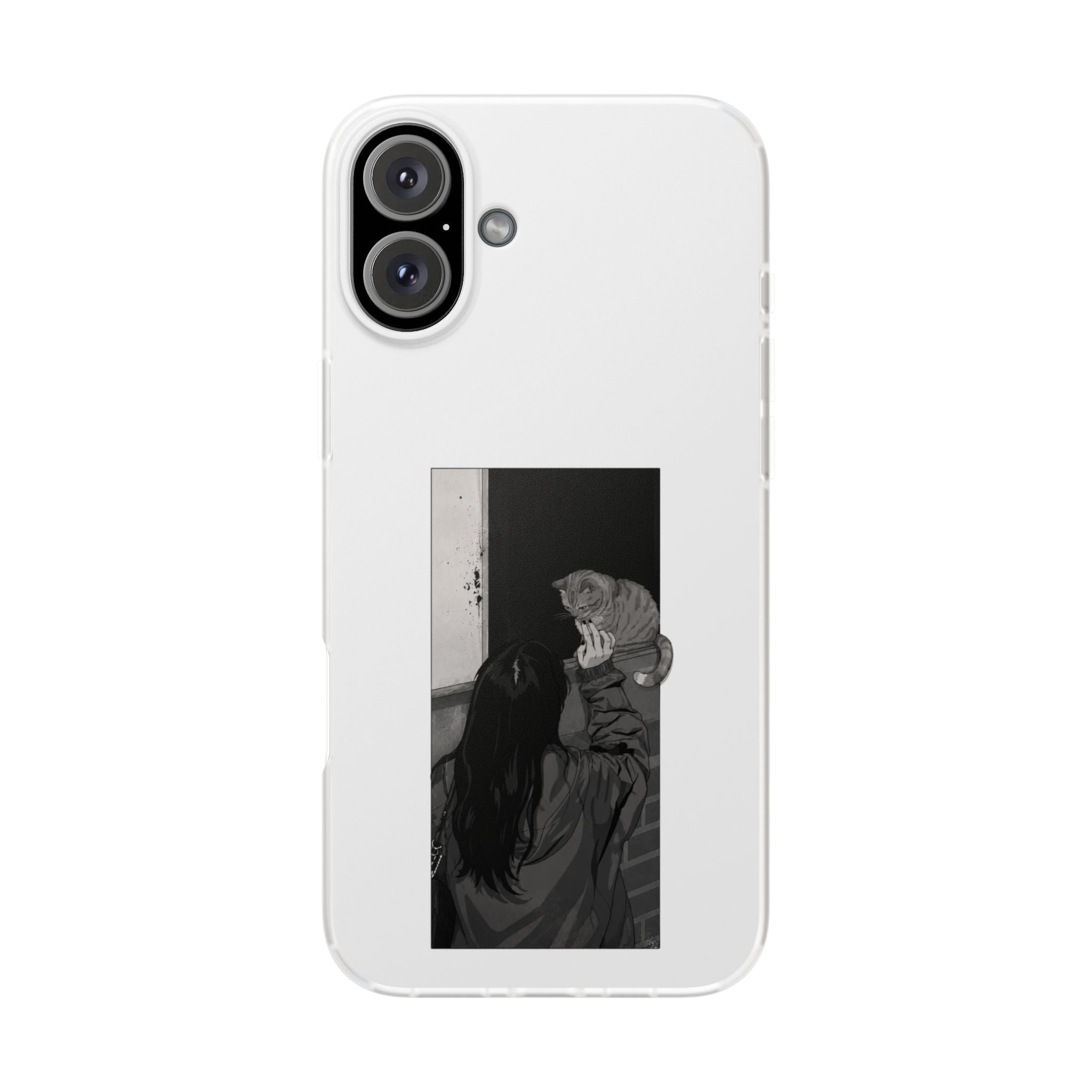 Black & White Cat Window Art Flexi Case