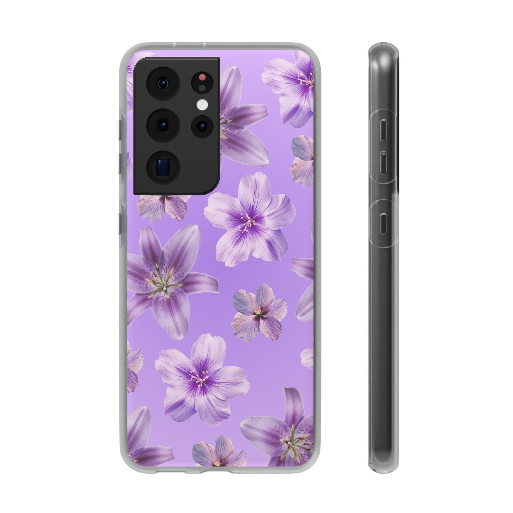 Purple Floral Phone Case — Lavender Blossom Flexi Case