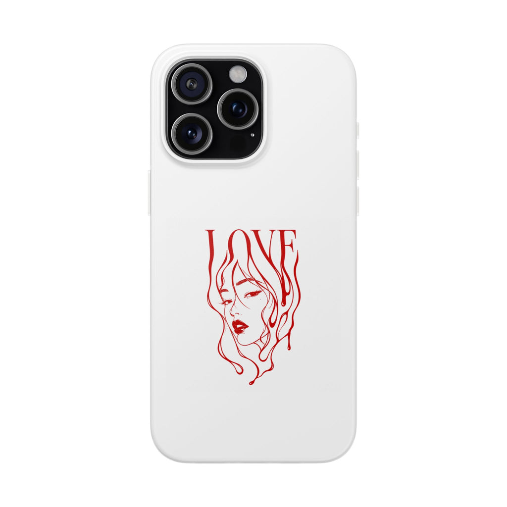 Red Line Art 'LOVE'  Face Design - Flexi Case