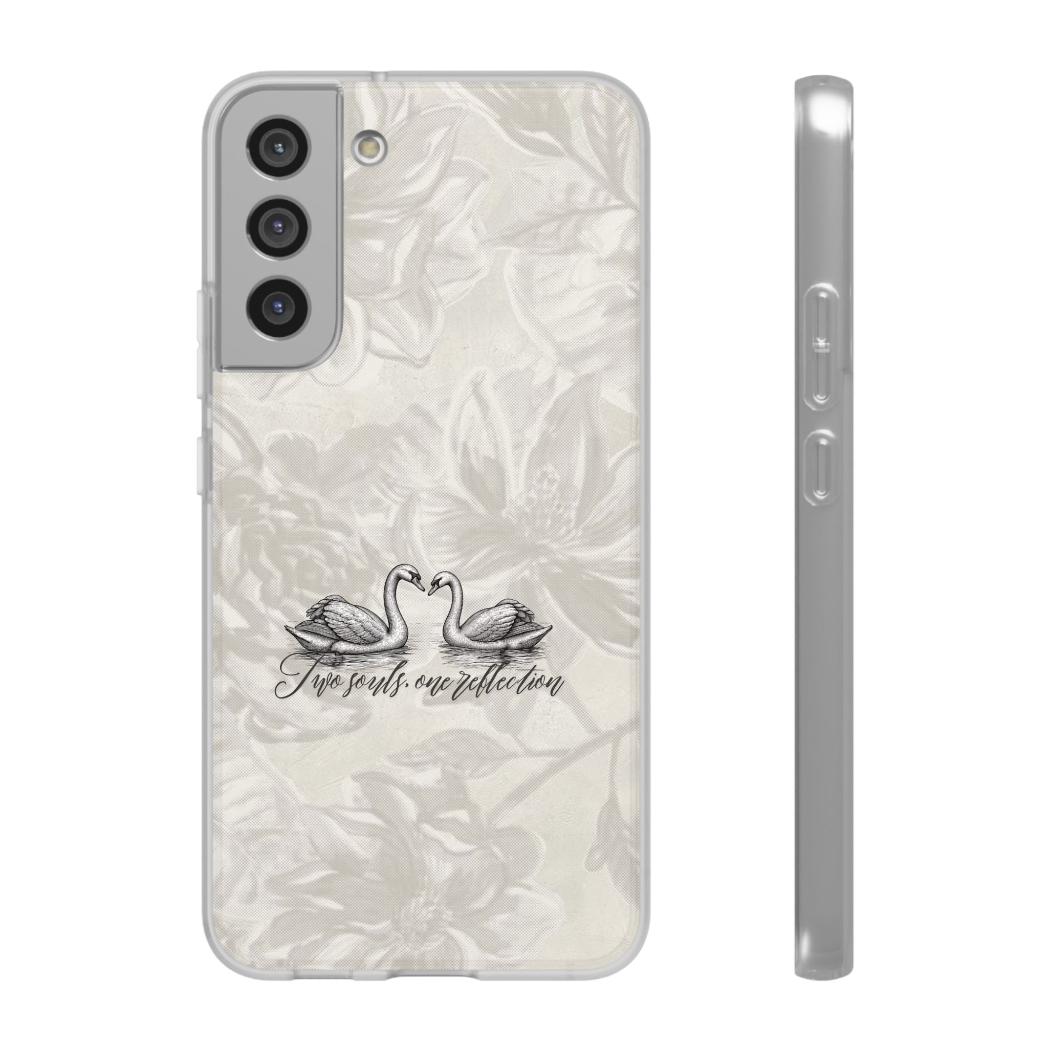 Swan Reflection Floral Phone Case