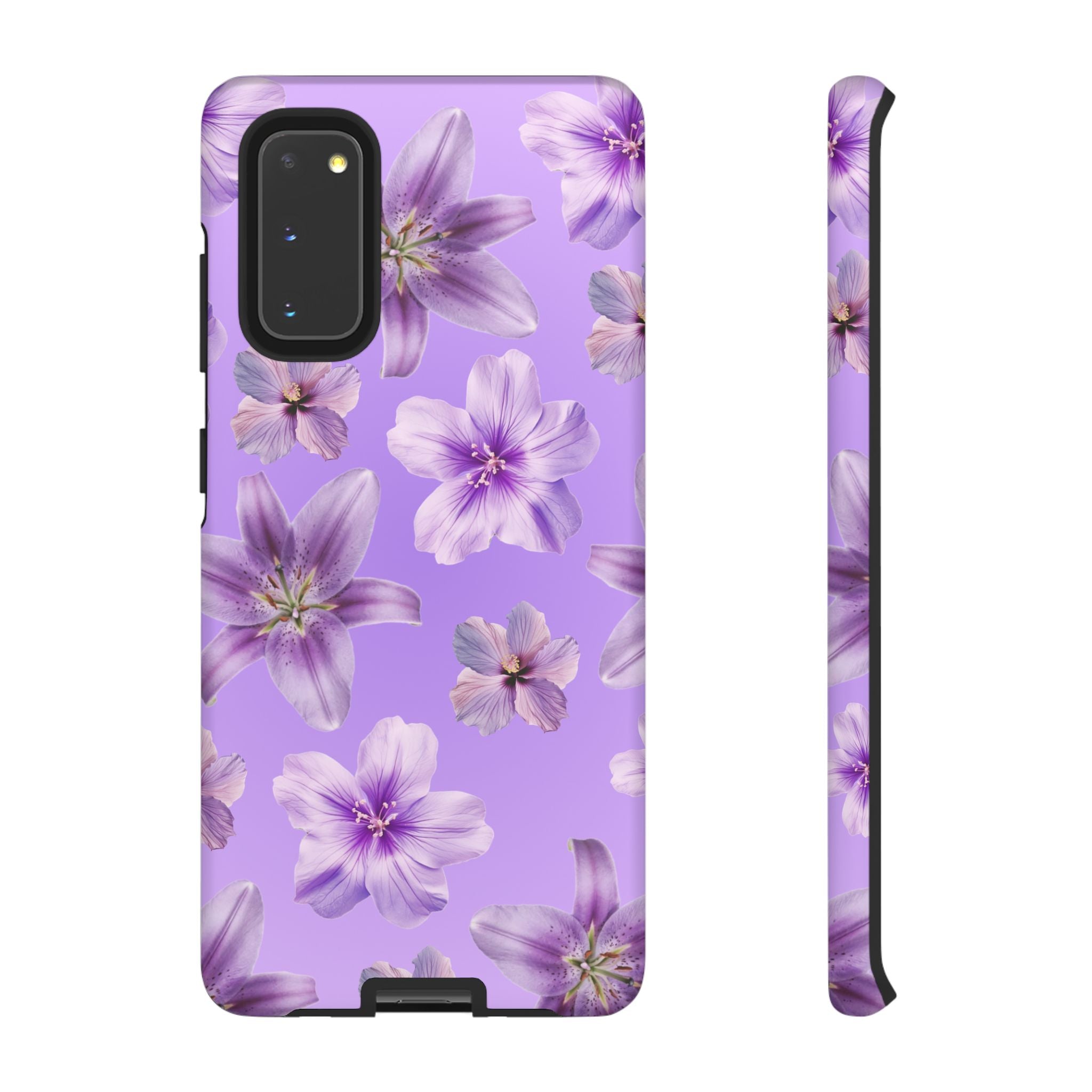 Floral Lavender Tough Phone Case – Purple Blossom Protective Cover