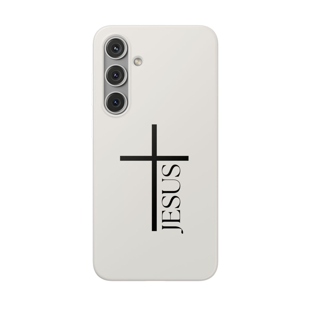 Christian Cross Phone Case - JESUS Vertical Minimalist iPhone Cover