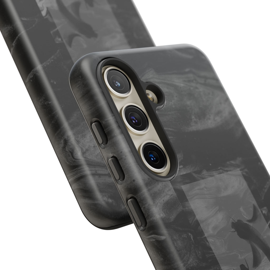 Koi Yin-Yang Marble Phone Case – Black Smoky Art Protection