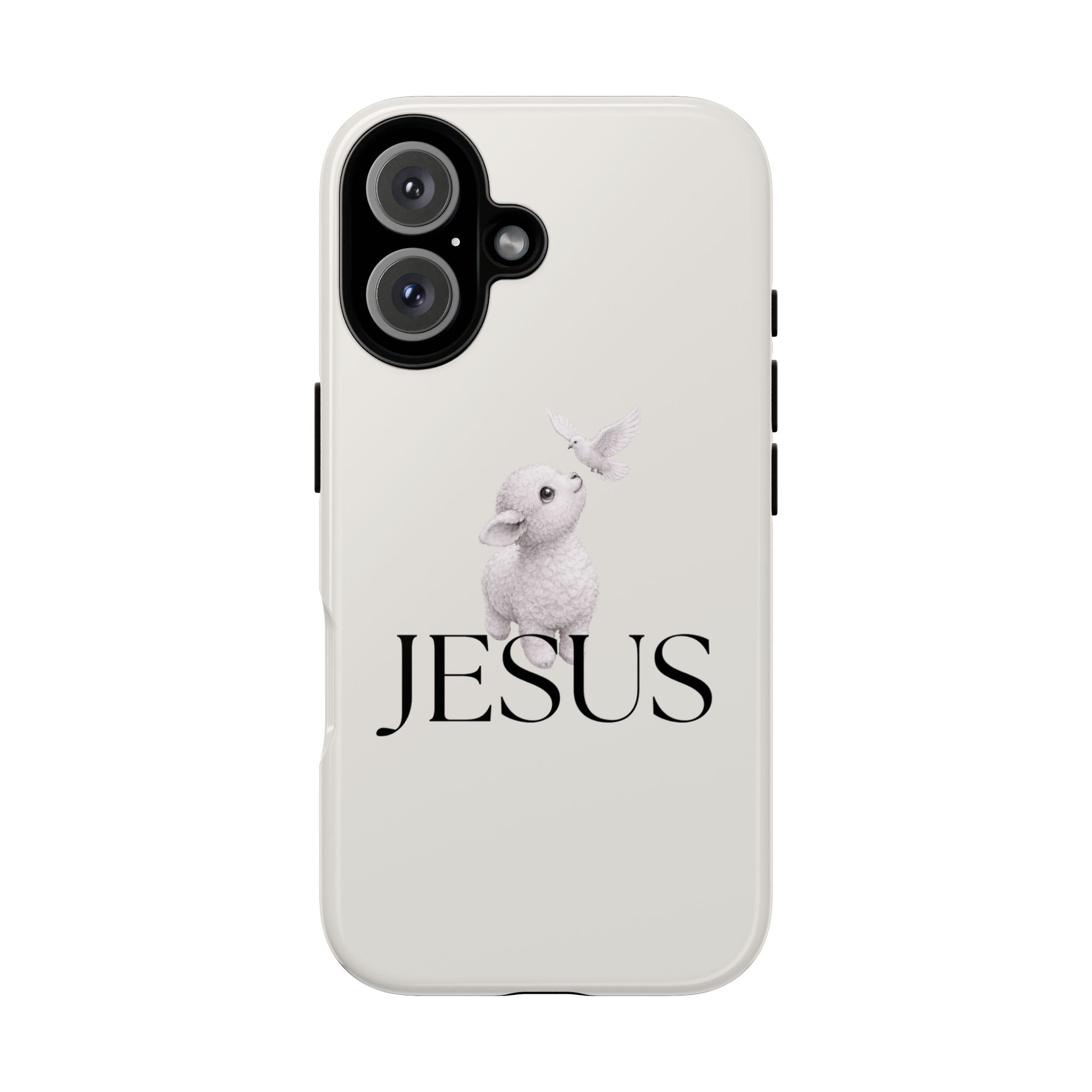 Jesus Lamb Phone Case - Christian Faith iPhone Case with Dove Design