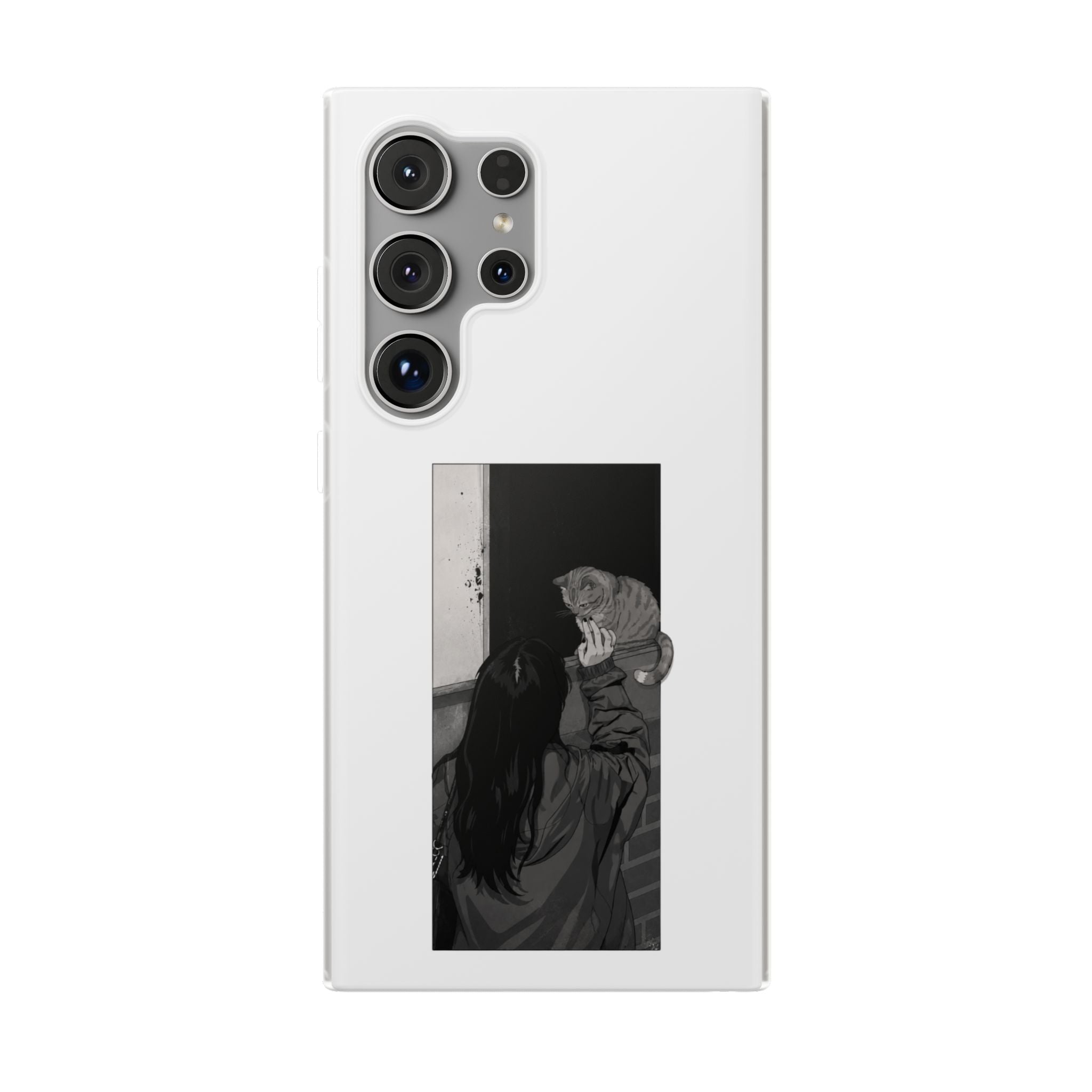 Black & White Cat Window Art Flexi Case