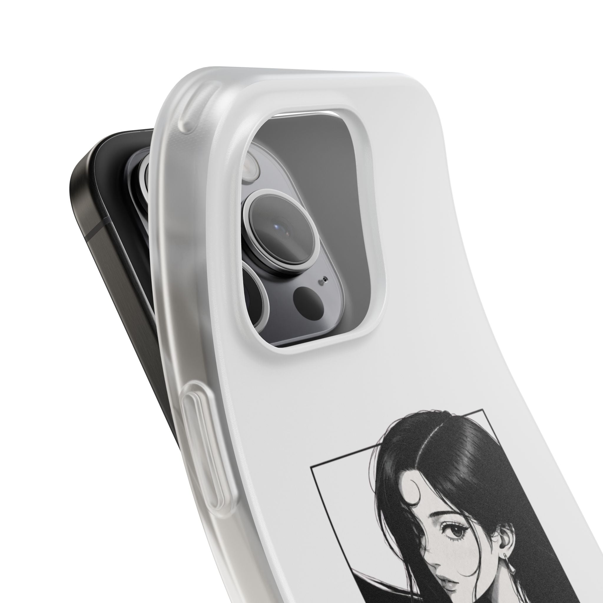 Anime Girl Noir Black Rose Illustration Flexi Case