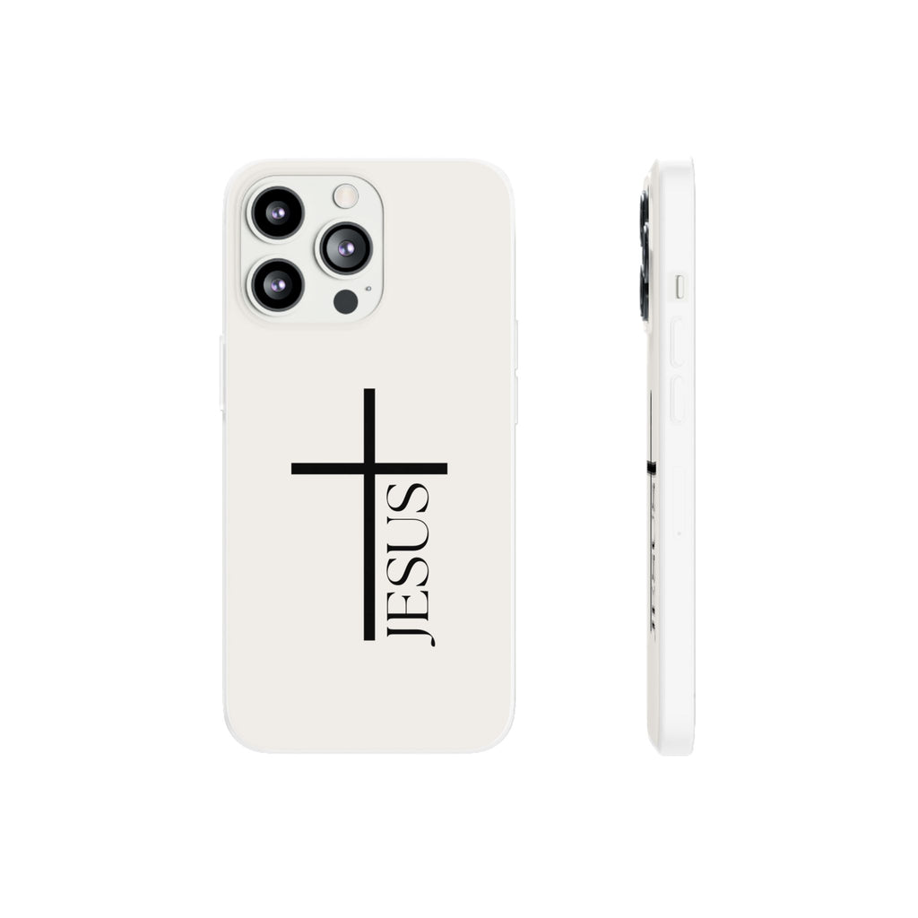 Christian Cross Phone Case - JESUS Vertical Minimalist iPhone Cover