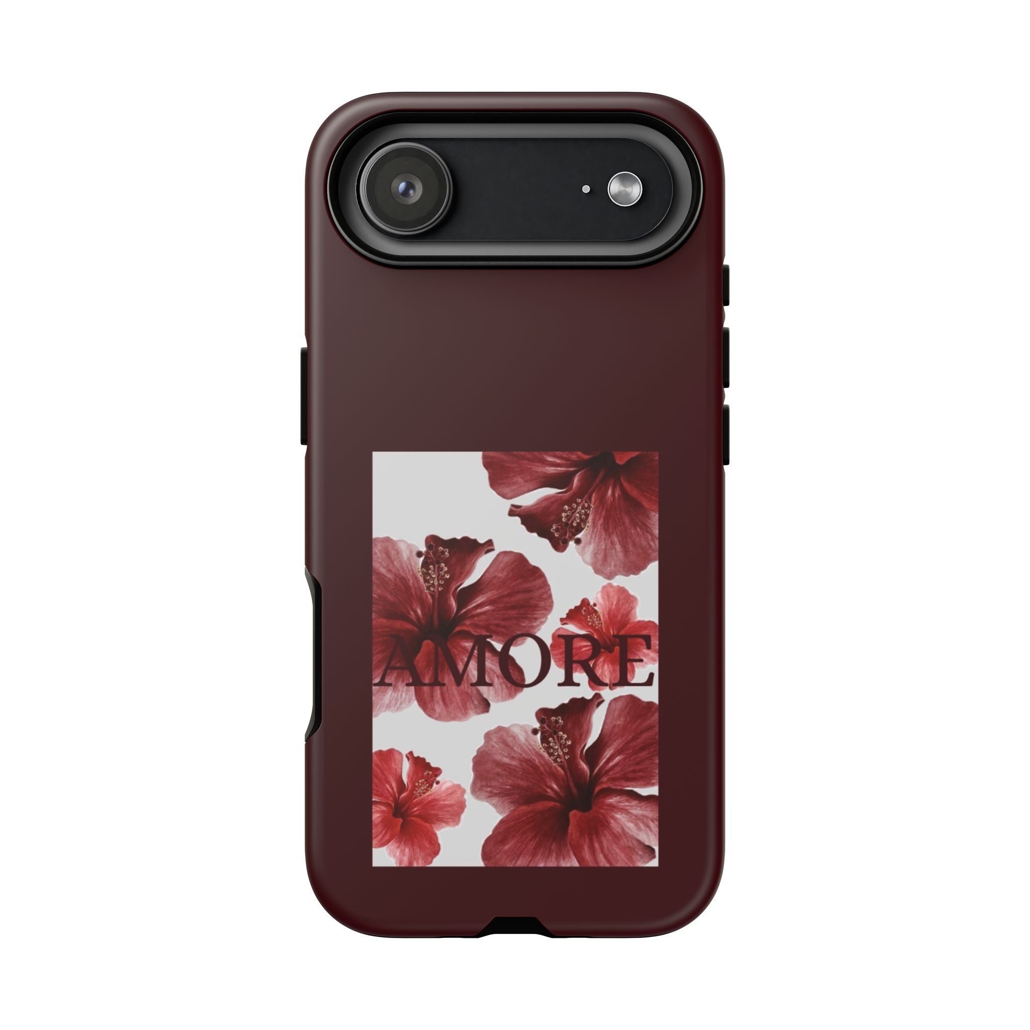 Amore Floral Phone Case — Burgundy Tough Protective Cover