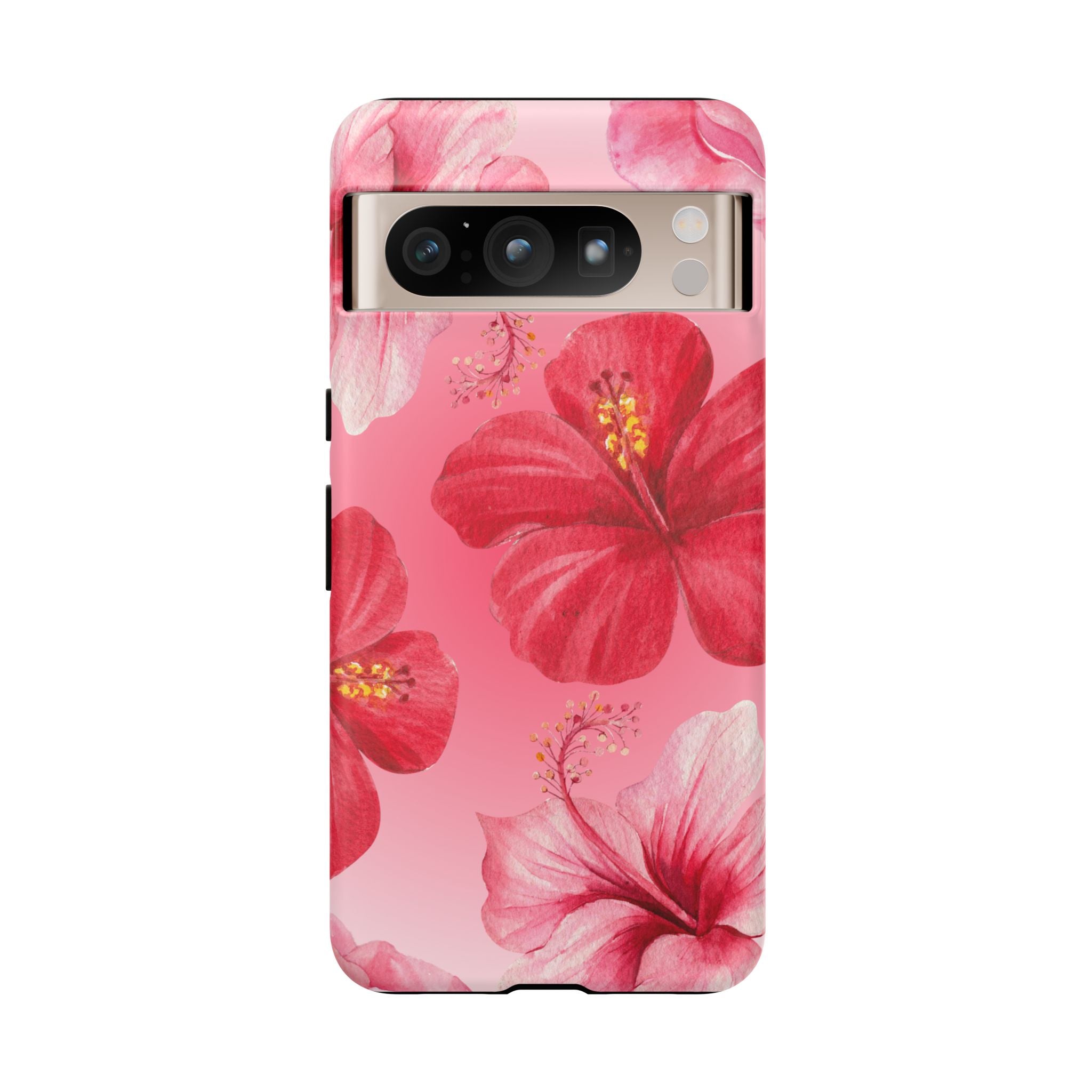 Hibiscus Pink Tough Phone Case — Floral Tropical Protective Cover