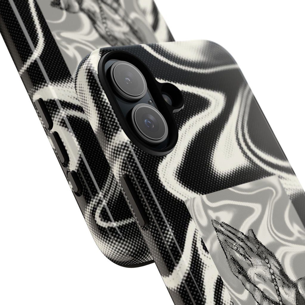 Praying Hands Phone Case – Black White Marble Spiritual Design