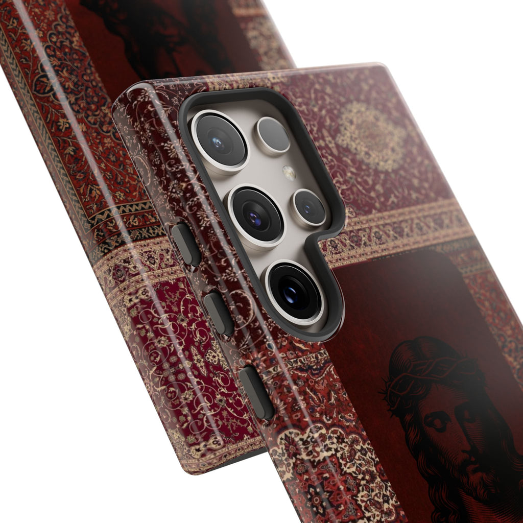 Religious Vintage Rug Phone Case — Jesus Portrait Tough Case