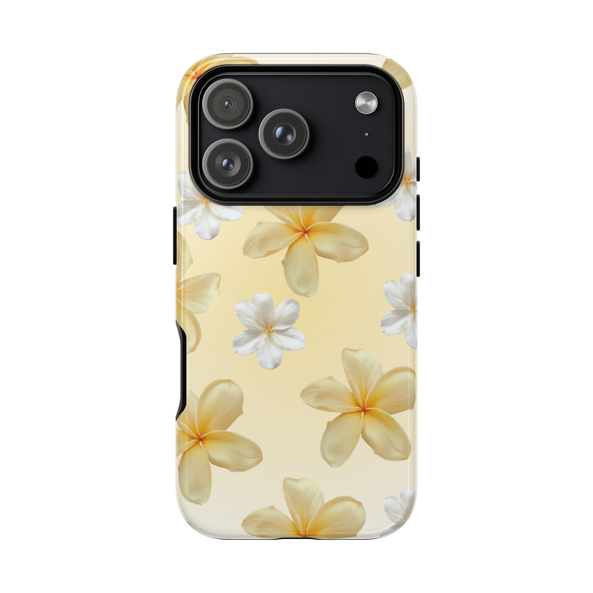 Plumeria Floral Tough Phone Case — Yellow Tropical Protection