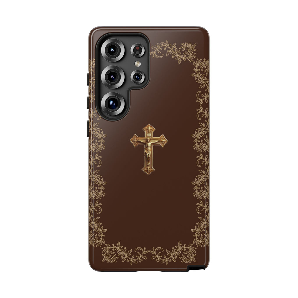 Gold Cross Bible - Christian Tough Phone Case