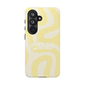 Yellow Swirl Phone Case - "Life With Jesus Only Gets Better" Christian iPhone Cover Tough Case