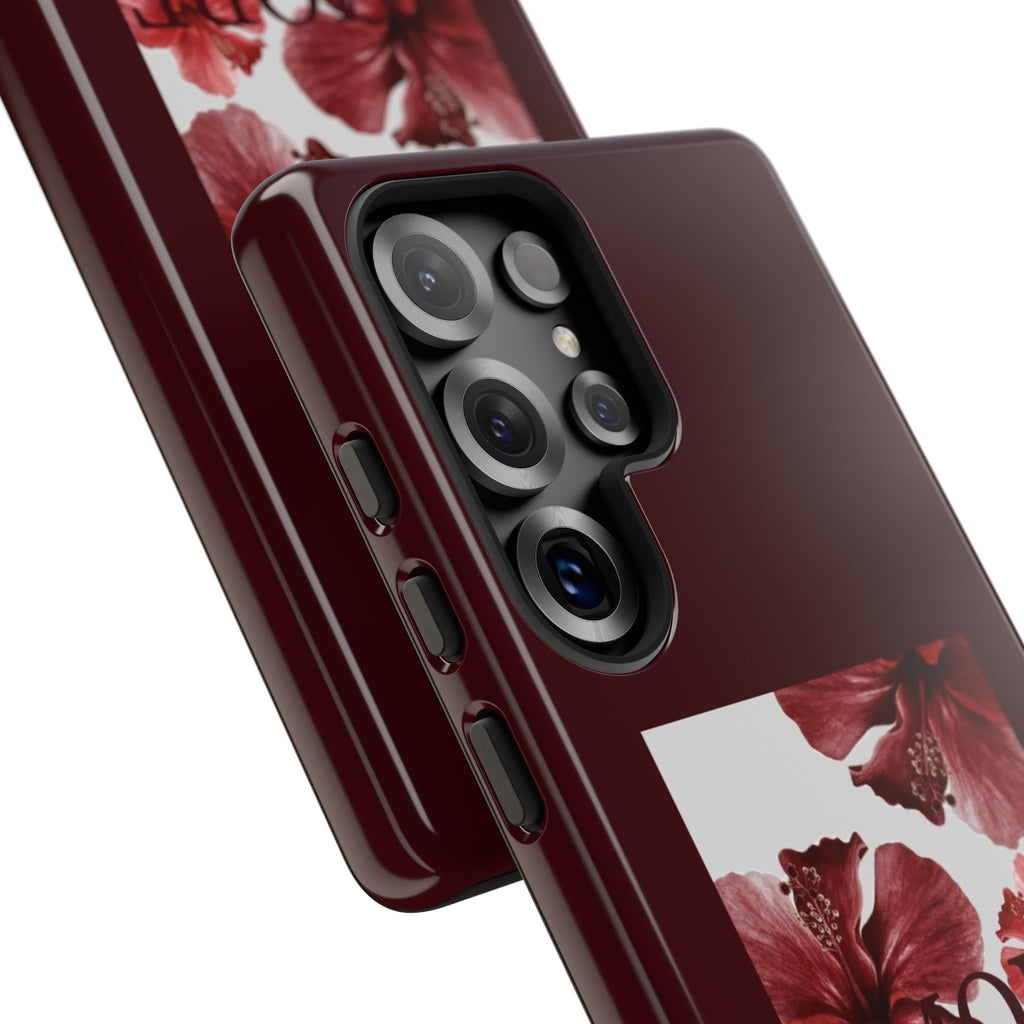 Amore Floral Phone Case — Burgundy Tough Protective Cover