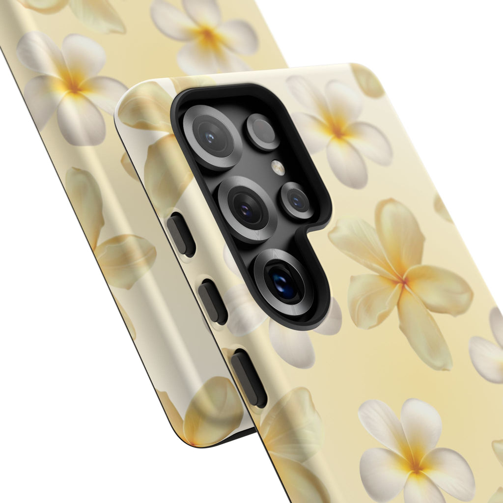 Plumeria Floral Phone Case — Tropical Yellow Hard Phone Cover