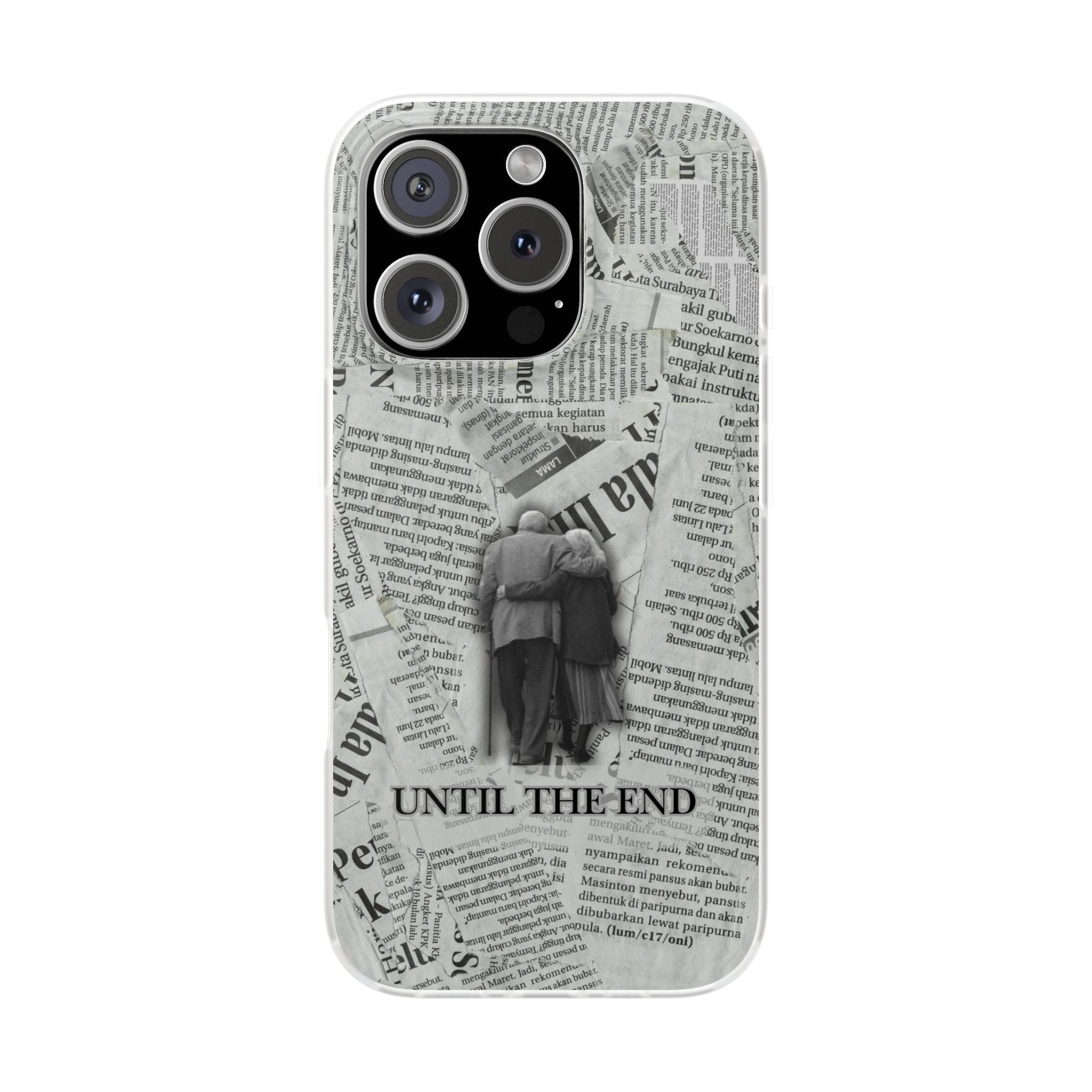 Newspaper Collage 'Until The End' Phone Case - Romantic Vintage iPhone Cover