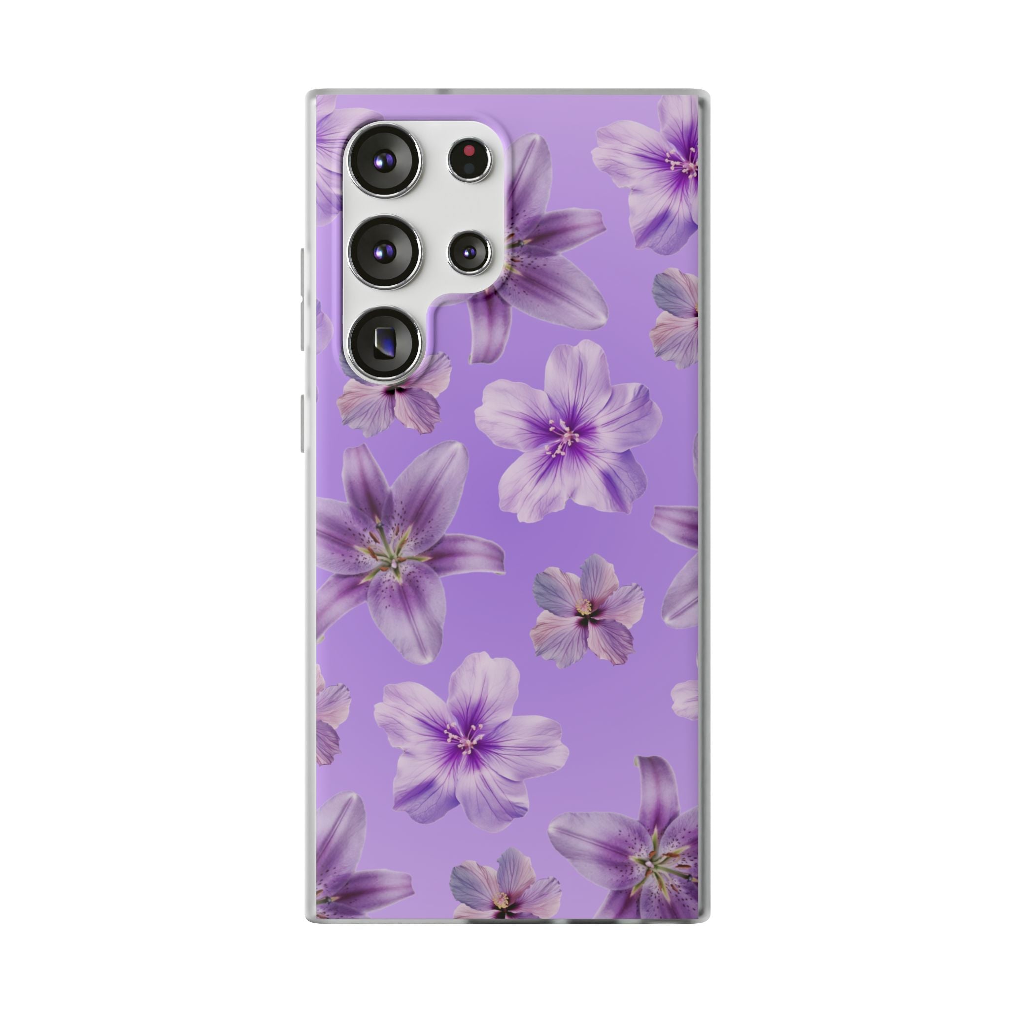 Purple Floral Phone Case — Lavender Blossom Flexi Case