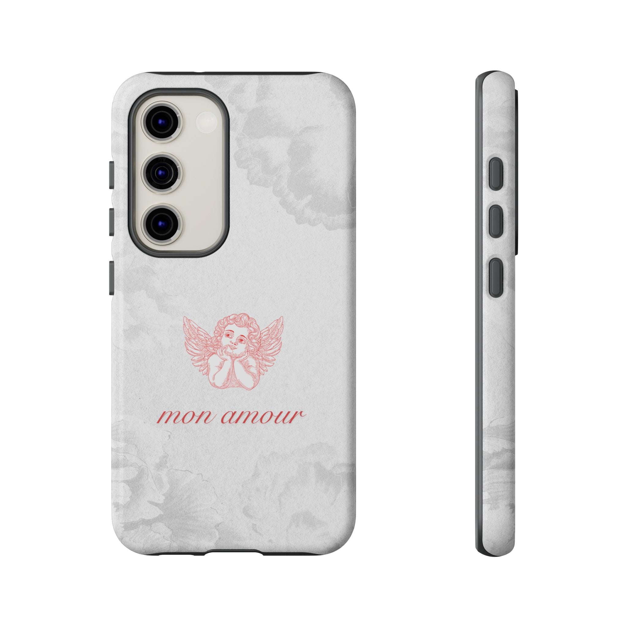 Tough Case — 'mon amour' Pink Cherub Floral Phone Case