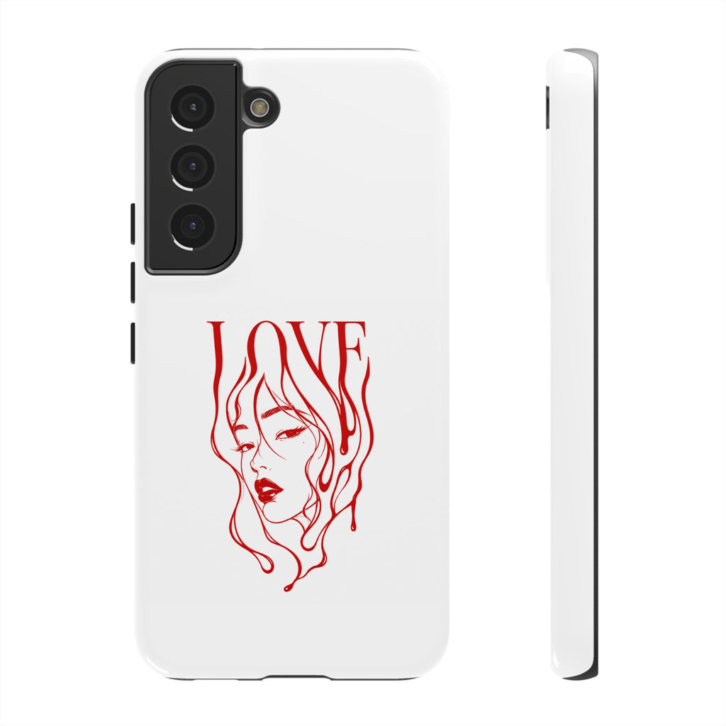 Red Line Art 'Love' Face Design - Tough Case