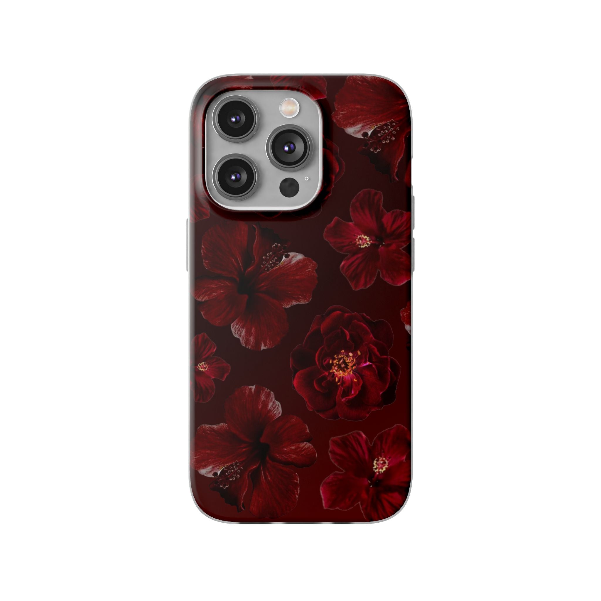 Red Floral Flexi Case — Dark Rose Phone Case