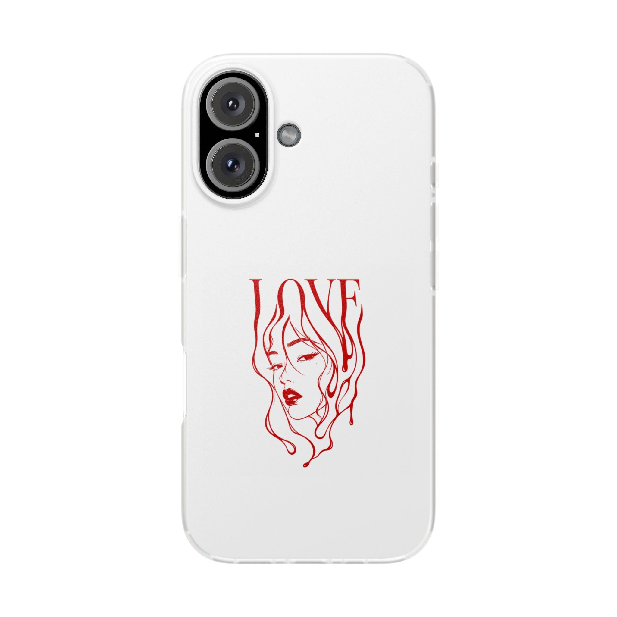 Red Line Art 'LOVE'  Face Design - Flexi Case