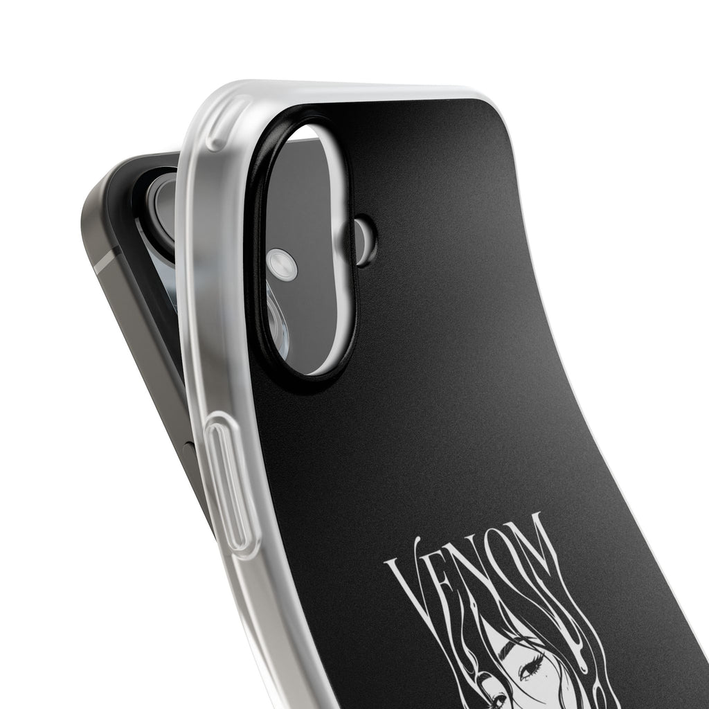 Venom Goth Phone Case — Black Protective Flexible Phone Case with Dark Femme Artwork