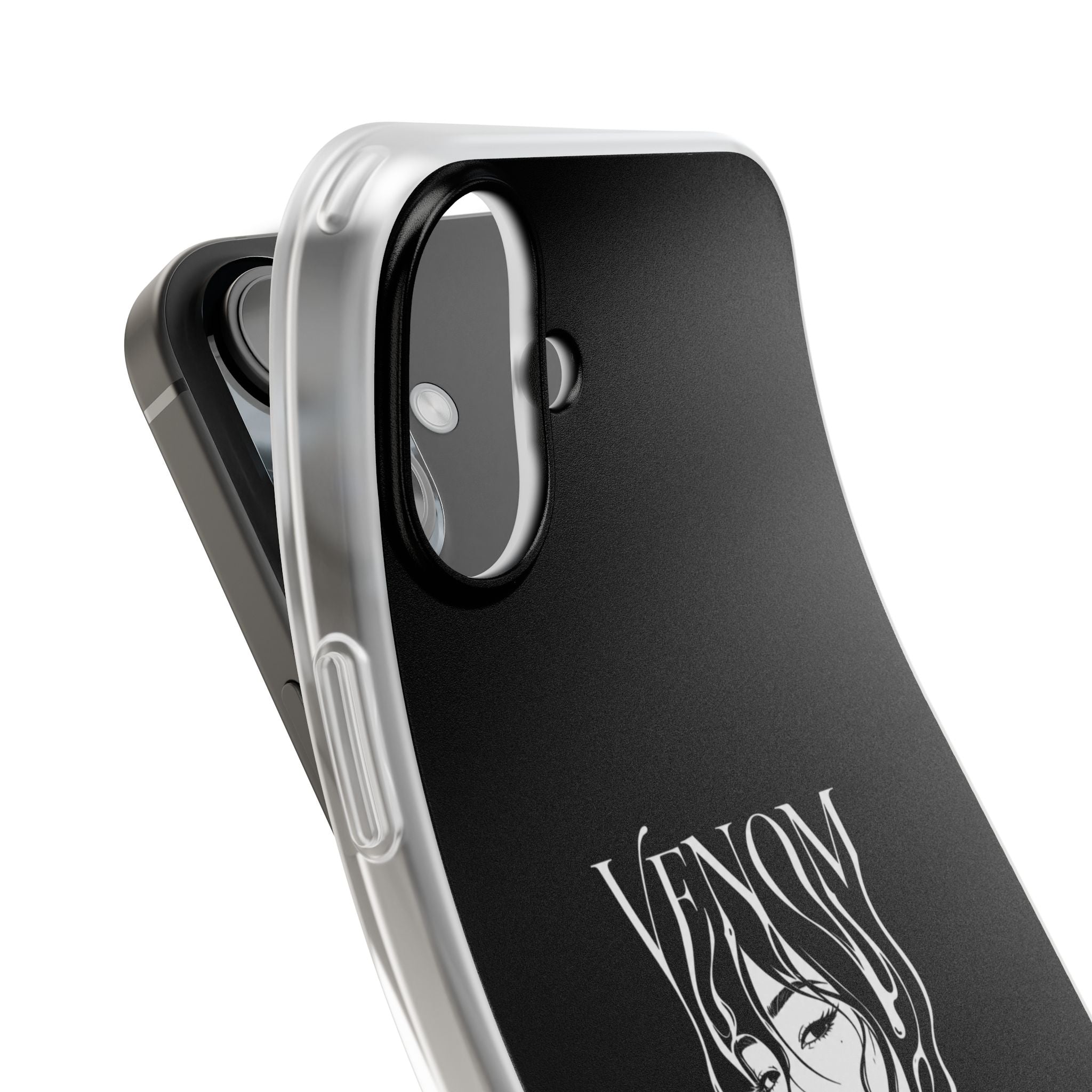 Venom Goth Phone Case — Black Protective Flexible Phone Case with Dark Femme Artwork