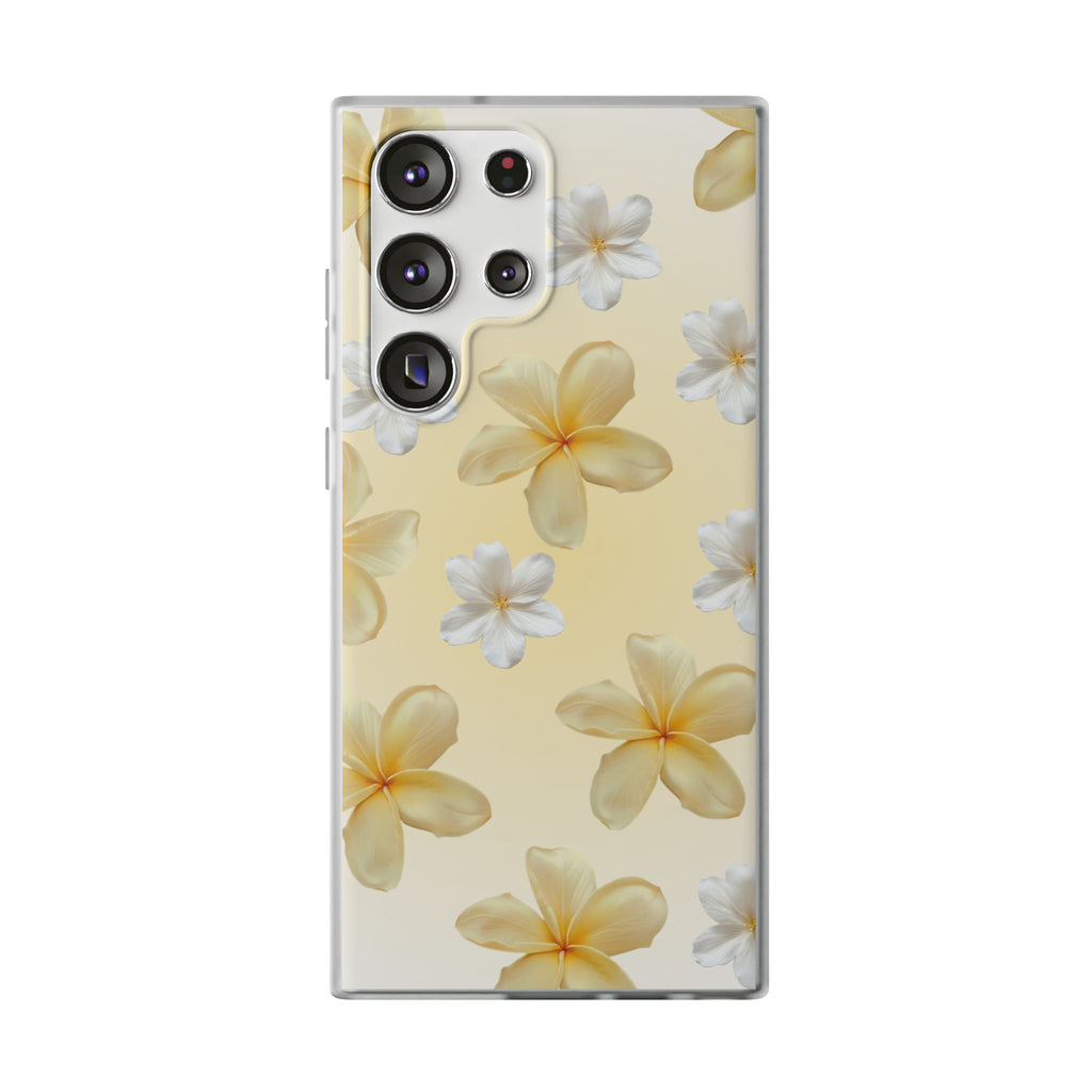 Plumeria Floral Phone Case — Yellow Tropical Flower Protective Case