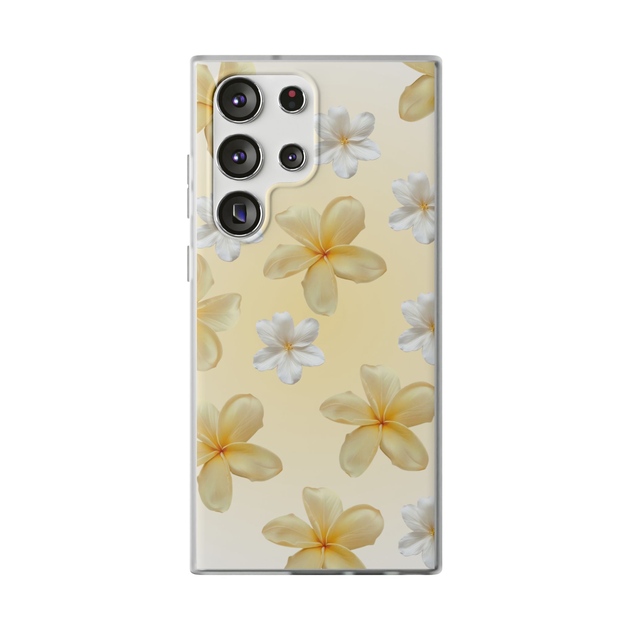 Plumeria Floral Phone Case — Yellow Tropical Flower Protective Case
