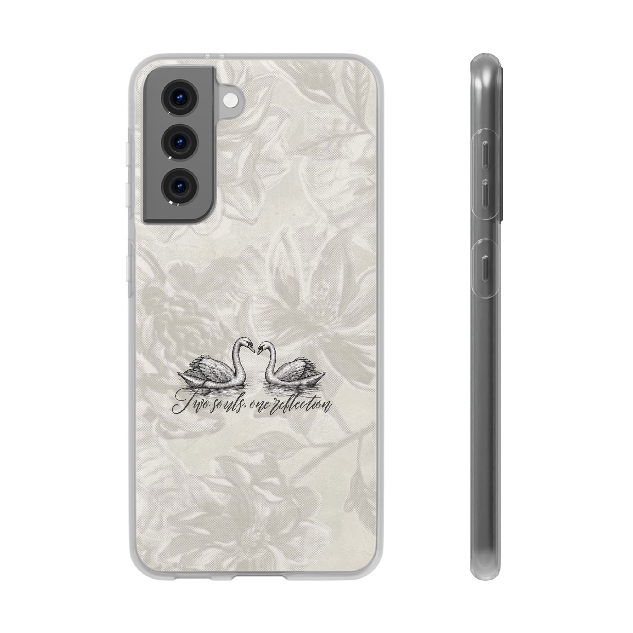 Swan Reflection Floral Phone Case