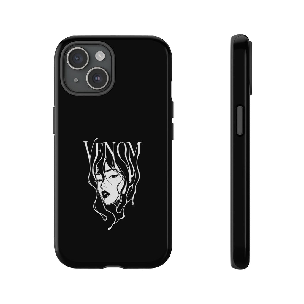 Venom Goth Phone Case — Black Protective Tough Case with Dark Femme Artwork