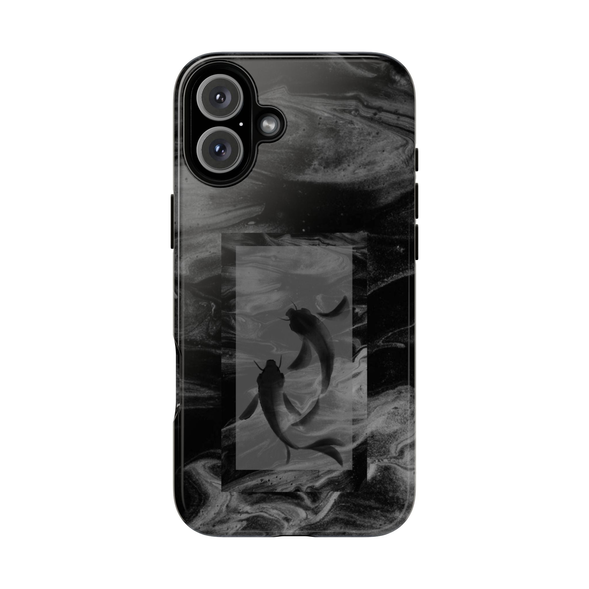 Koi Yin-Yang Marble Phone Case – Black Smoky Art Protection