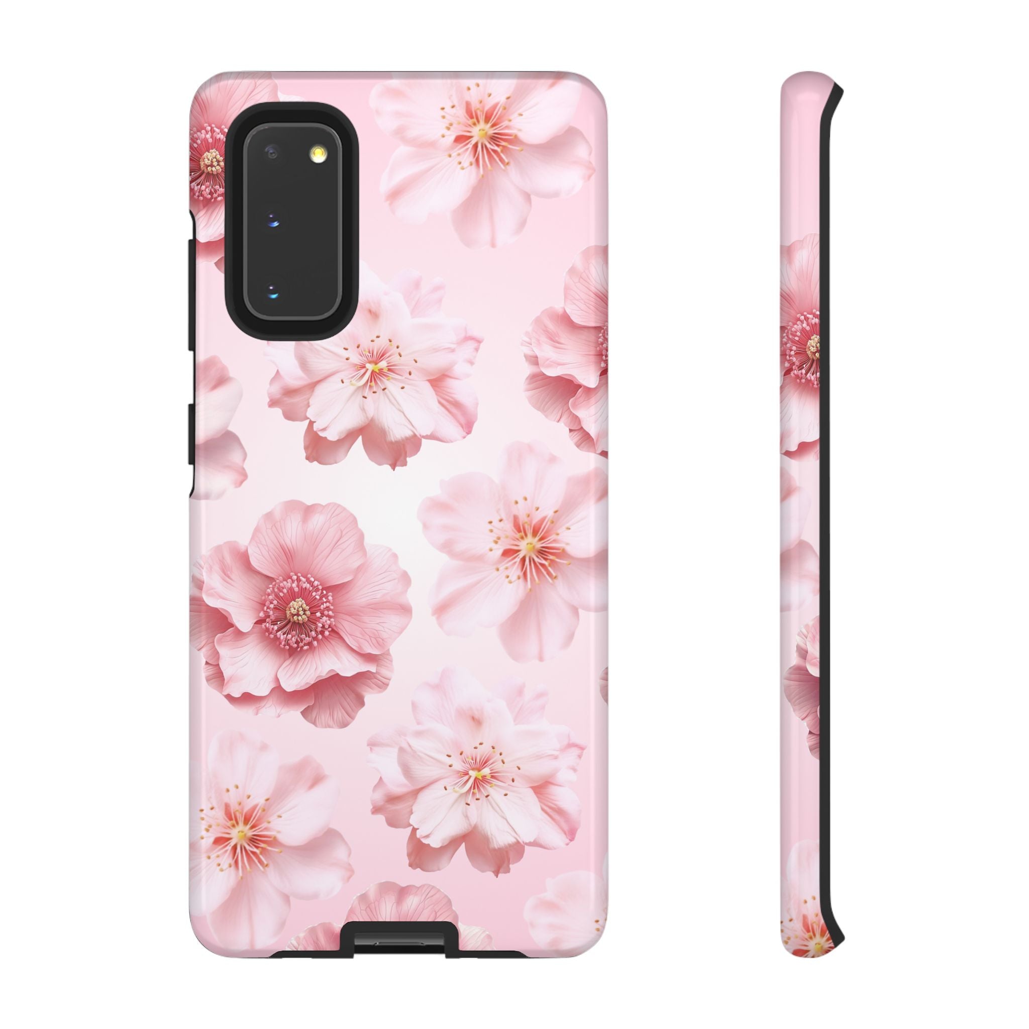 Pink Floral Tough Phone Case — Protective Sakura Blossom Design