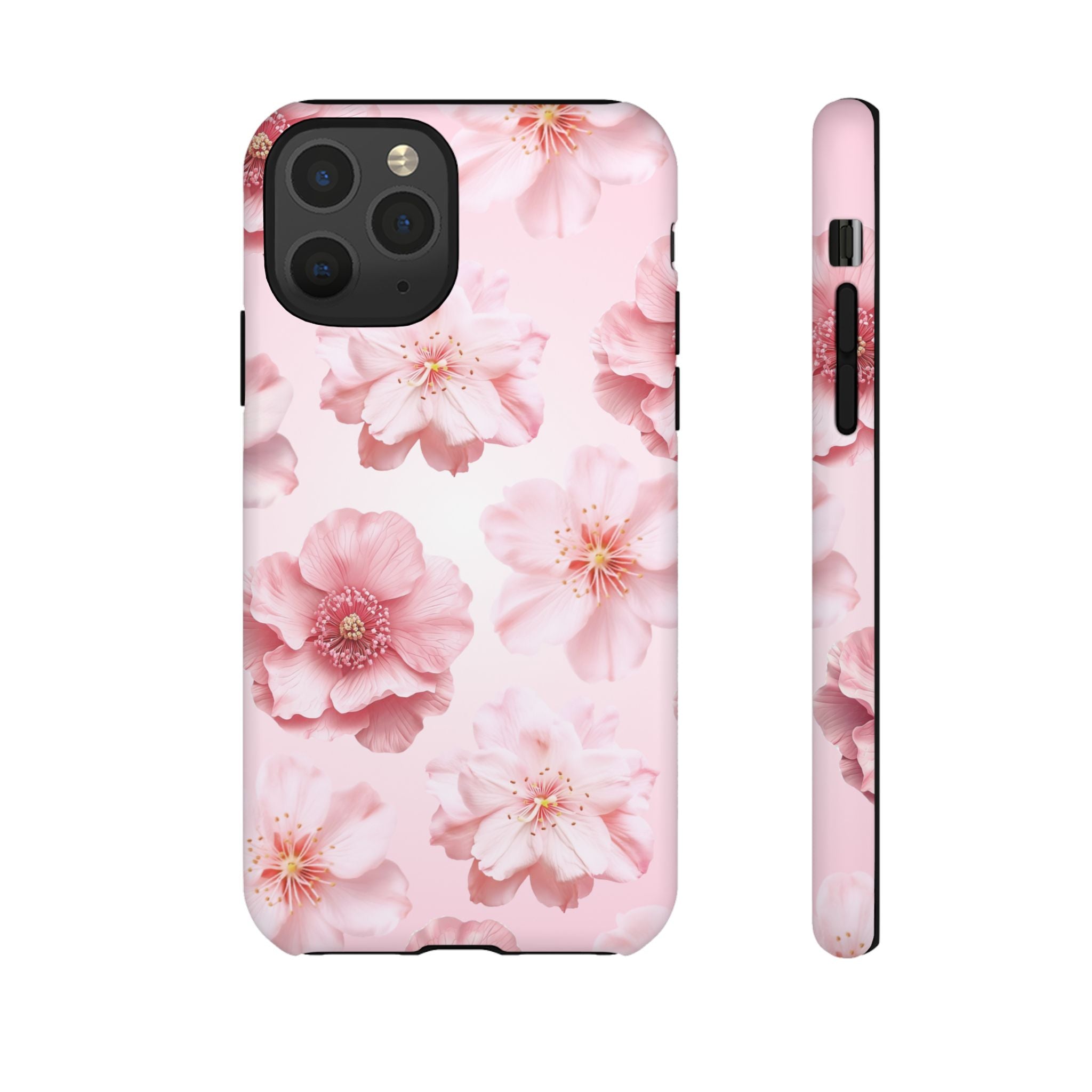 Pink Floral Tough Phone Case — Protective Sakura Blossom Design