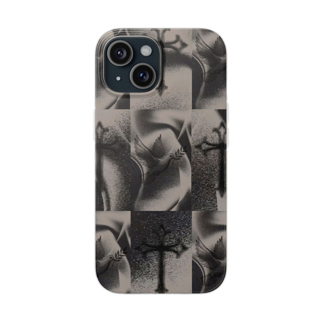 Phone Case — Dove & Cross Checkerboard Design